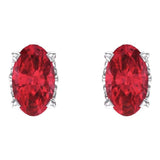 Oval 4-Prong Scroll Setting® Stud Earrings