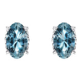 Oval 4-Prong Scroll Setting® Stud Earrings