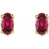 14K Yellow Natural Mozambique Garnet Earrings