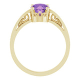 14K Yellow Natural Amethyst Ring