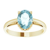 14K Yellow Natural Sky Blue Topaz Ring