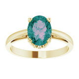 14K Yellow Lab-Grown Alexandrite Ring