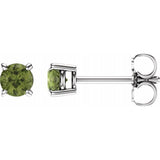 14K White Gold 4 mm Natural Peridot Earrings