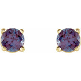 Round 4-Prong Lightweight Stud Earrings