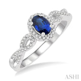 Oval Shape Gemstone & Diamond Ring