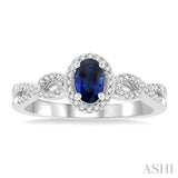 Oval Shape Gemstone & Diamond Ring