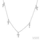 Cross Diamond Station Necklace