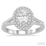 Oval Shape Semi-Mount Diamond Engagement Ring