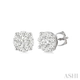 1/4 Ctw Lovebright Round Cut Diamond Stud Earrings in 14K White Gold