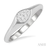 1/10 ctw Pear Shape Lovebright Diamond Ring in 14K White Gold