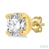 1/4 ctw Round Cut Diamond Stud Earring in 14K Yellow Gold