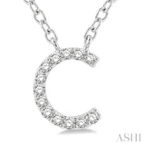 'C' Initial Diamond Pendant