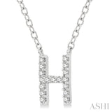 'H' Initial Diamond Pendant