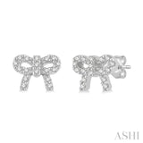 Bow Shape Petite Diamond Fashion Earrings