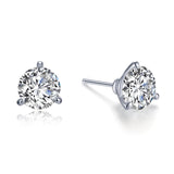4 CTW 3 Prong Martini Stud Earrings
