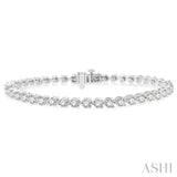 5 Ctw Round Cut Diamond 3-Prong Tennis Bracelet in 14K White Gold