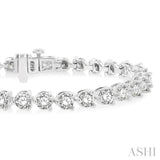 9 Ctw 3 Prong Round Cut Diamond Tennis Bracelet in 14K White Gold