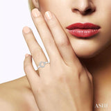 1/6 Ctw Crescent Moon and Star Round Cut Petite Diamond Fashion Ring in 10K White Gold