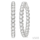 1-Inch Round Inside-Out Diamond Hoop Earrings