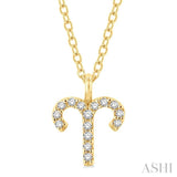 Aries Zodiac Diamond Pendant