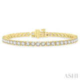 7 Ctw Round Cut Diamond Tennis Bracelet in 14K Yellow Gold