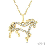 Horse Petite Diamond Fashion Pendant