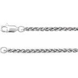 Rhodium-Plated Sterling Silver 2.4 mm Wheat 18