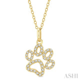 Dog Paw Petite Diamond Fashion Pendant