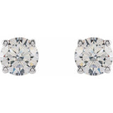 14K White 4.5mm :: 3/4 CTW Lab-Grown Diamond Stud Earrings