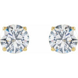 14K Yellow 6.3mm :: 2 CTW Lab-Grown Diamond Stud Earrings