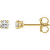 14K Yellow 3.4mm :: 1/3 CTW Lab-Grown Diamond Stud Earrings