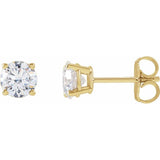 14K Yellow 5mm :: 1 CTW Lab-Grown Diamond Stud Earrings