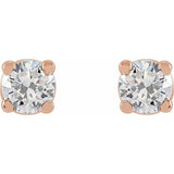 14K Rose Gold 1/5 CTW Lab-Grown White Diamond Earrings