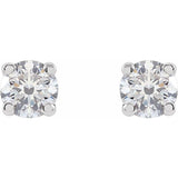 14K White 2.5mm :: 1/6 CTW Lab-Grown Diamond Stud Earrings