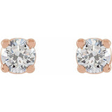 14K Rose 2.5mm :: 1/6 CTW Lab-Grown Diamond Stud Earrings