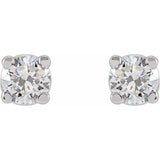 14K White 7.25mm :: 3 CTW Lab-Grown Diamond Stud Earrings