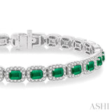 Halo Gemstone & Diamond Bracelet