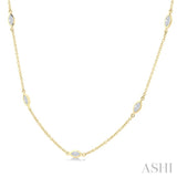1 Ctw Marquise Cut Diamond Fashion Necklace in 14K Yellow Gold