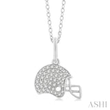 Hockey Helmet Petite Diamond Fashion Pendant