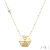 Hexagon Shape Petite Diamond Fashion Necklace