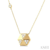 Hexagon Shape Petite Diamond Fashion Necklace