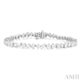 5 3/4 Ctw Mixed Shape Cut Diamond Fashion Bracelet in 14K White Gold