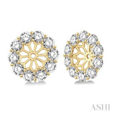 1 1/2 Ctw Round Cut Diamond Earring Jacket in 14K Yellow Gold