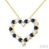 Heart Shape Gemstone & Diamond Fashion Pendant