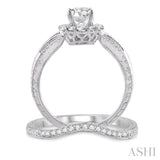 Round Shape Halo Diamond Wedding Set