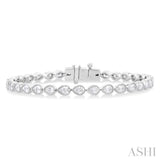 3 1/3 Ctw East-West Bezel Set Pear Cut Diamond Tennis Bracelet in 14K White Gold