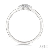 1/6 Ctw Petite Round Shape Round Cut Diamond Cluster Fashion Ring in 10K White Gold