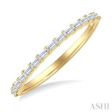 1/4 Ctw Straight Row Baguette Cut Diamond Stackable Fashion Band in 14K Yellow Gold