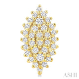 1/5 Ctw Petite Marquise Shape Round Cut Diamond Cluster Fashion Stud Earring in 10K Yellow Gold