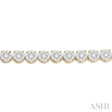 7 ctw Round Cut Diamond Lovebright Tennis Bracelet in 14K Yellow and White Gold